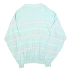 Womens Blue & Pink Patterned Jumbo Knit Crew Neck L Jumper Pullover