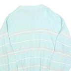 Womens Blue & Pink Patterned Jumbo Knit Crew Neck L Jumper Pullover
