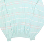 Womens Blue & Pink Patterned Jumbo Knit Crew Neck L Jumper Pullover