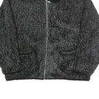 POINT ZERO Womens Black Acrylic Zip Jacket L Fleece Cozy Warm Casual Outerwear