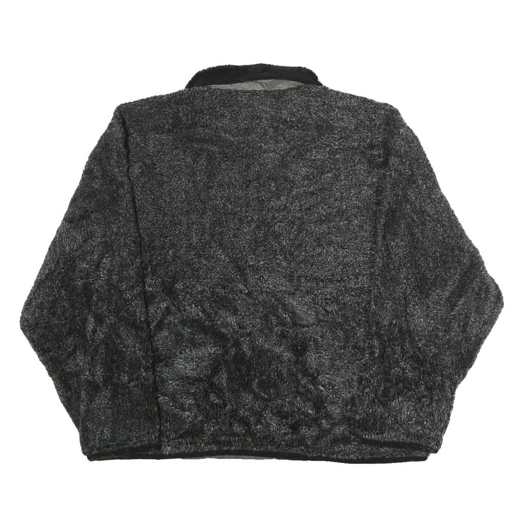 POINT ZERO Womens Black Acrylic Zip Jacket L Fleece Cozy Warm Casual Outerwear