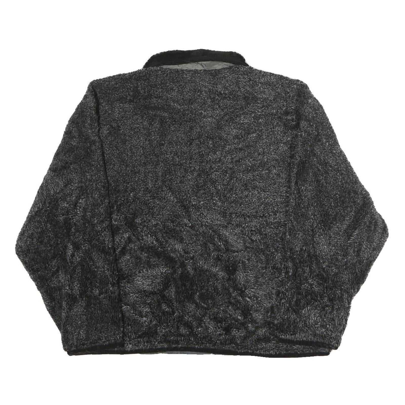 POINT ZERO Womens Black Acrylic Zip Jacket L Fleece Cozy Warm Casual Outerwear