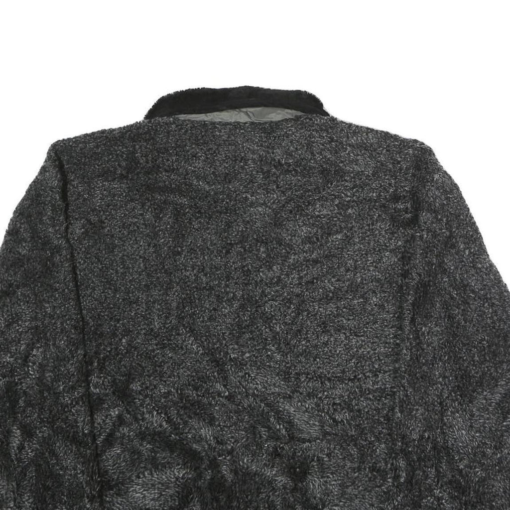 POINT ZERO Womens Black Acrylic Zip Jacket L Fleece Cozy Warm Casual Outerwear