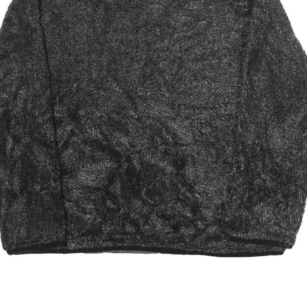 POINT ZERO Womens Black Acrylic Zip Jacket L Fleece Cozy Warm Casual Outerwear