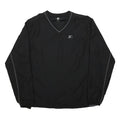 STARTER Mens Black Polyester V Neck Track Jacket S Plain Stylish Lightweight