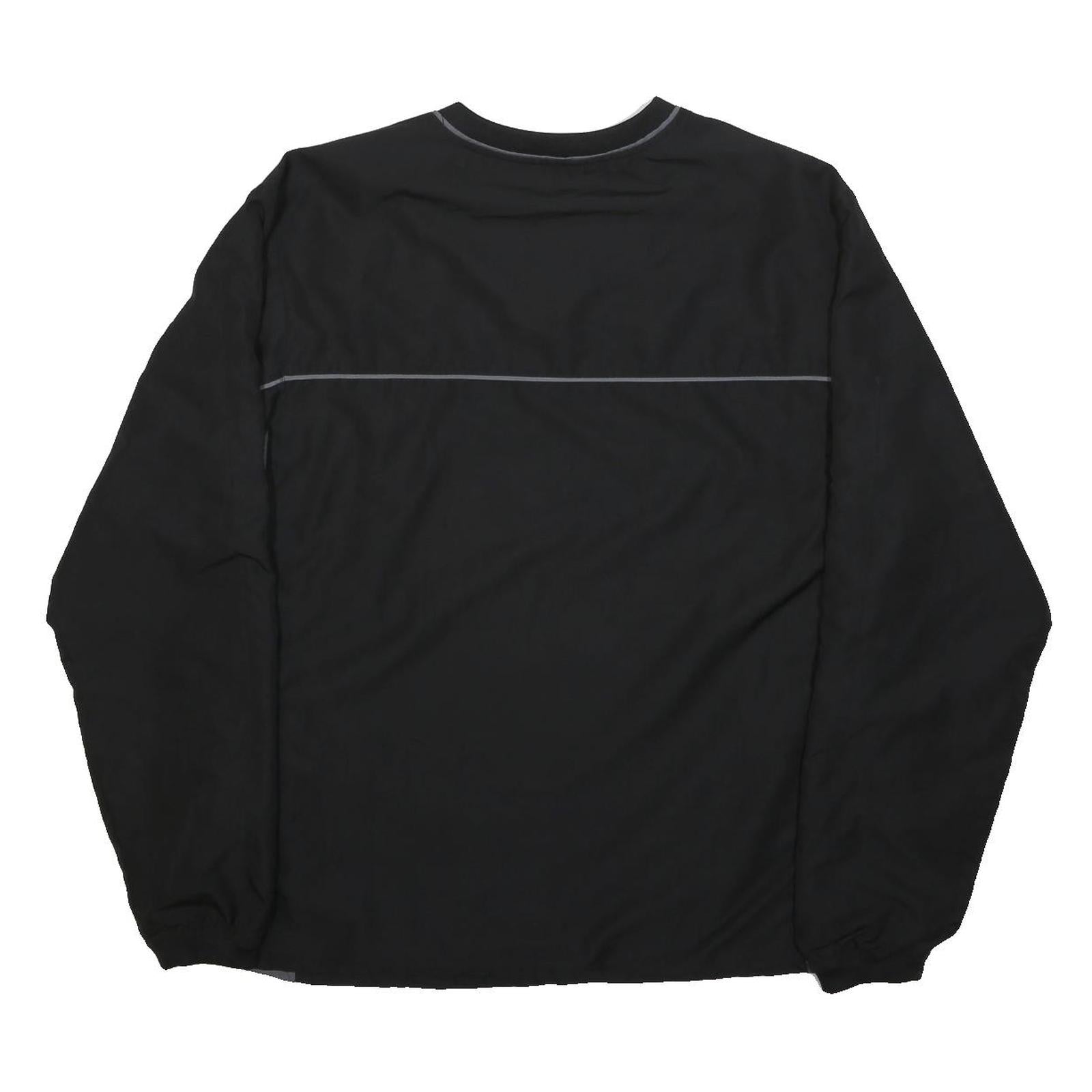 STARTER Mens Black Polyester V Neck Track Jacket S Plain Stylish Lightweight