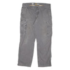 CARHARTT Mens Regular Grey Cotton Blend Cargo Trousers W38 L29 Workwear Relaxed