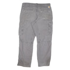 CARHARTT Mens Regular Grey Cotton Blend Cargo Trousers W38 L29 Workwear Relaxed
