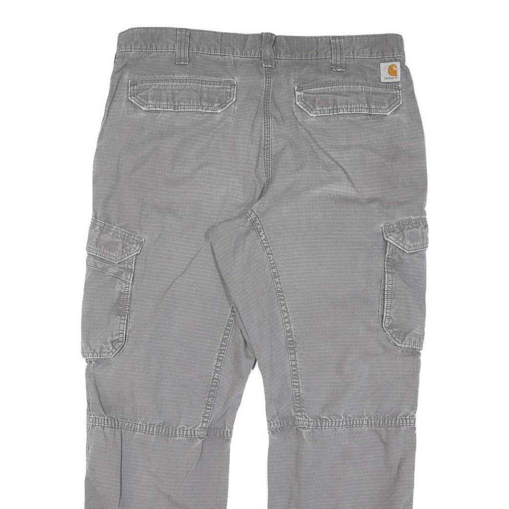 CARHARTT Mens Regular Grey Cotton Blend Cargo Trousers W38 L29 Workwear Relaxed