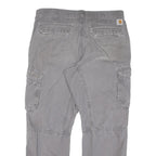 CARHARTT Mens Regular Grey Cotton Blend Cargo Trousers W38 L29 Workwear Relaxed