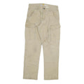 CARHARTT Mens Relaxed Fit Beige Cotton Blend Cargo Trousers W31 L32 Workwear