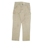 CARHARTT Mens Relaxed Fit Beige Cotton Blend Cargo Trousers W31 L32 Workwear