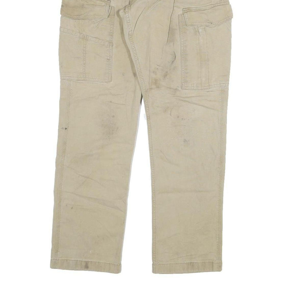 CARHARTT Mens Relaxed Fit Beige Cotton Blend Cargo Trousers W31 L32 Workwear