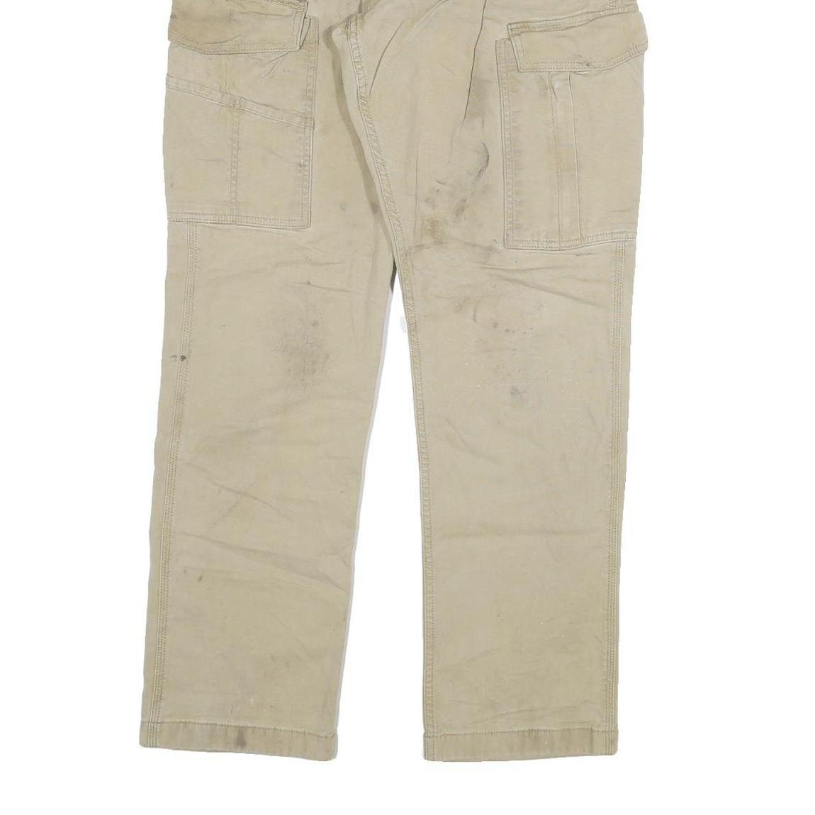 CARHARTT Mens Relaxed Fit Beige Cotton Blend Cargo Trousers W31 L32 Workwear