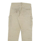 CARHARTT Mens Relaxed Fit Beige Cotton Blend Cargo Trousers W31 L32 Workwear