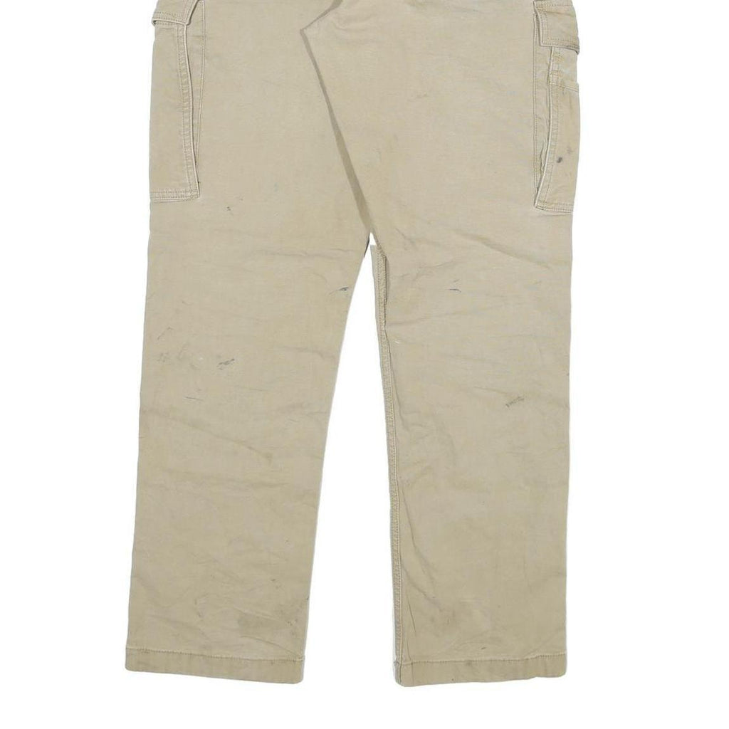 CARHARTT Mens Relaxed Fit Beige Cotton Blend Cargo Trousers W31 L32 Workwear