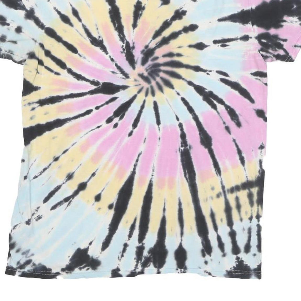 AC DC Mens Black & Multi Tie Dye Graphic T-Shirt M Short Sleeve Crew Neck