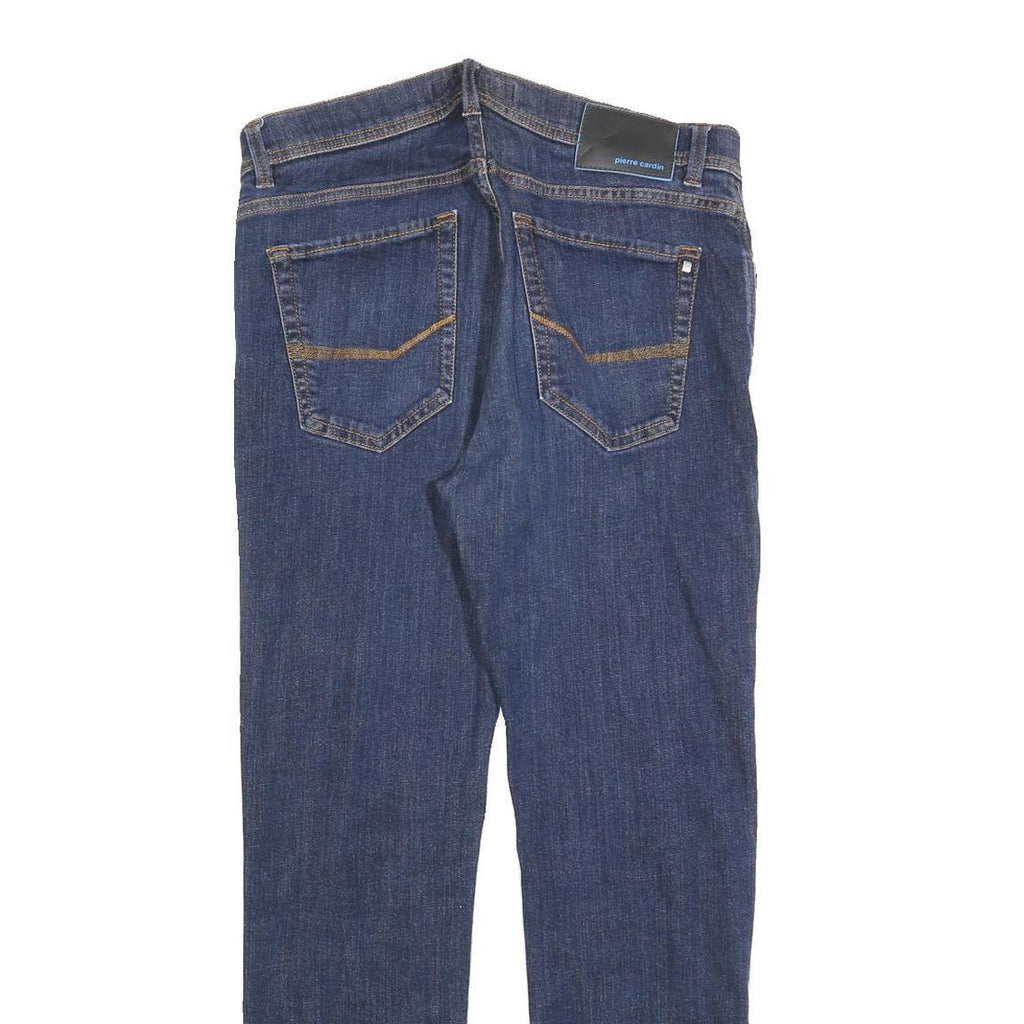 PIERRE CARDIN Mens Jeans Blue Slim Straight Denim Medium W34 L30 Stylish Zip