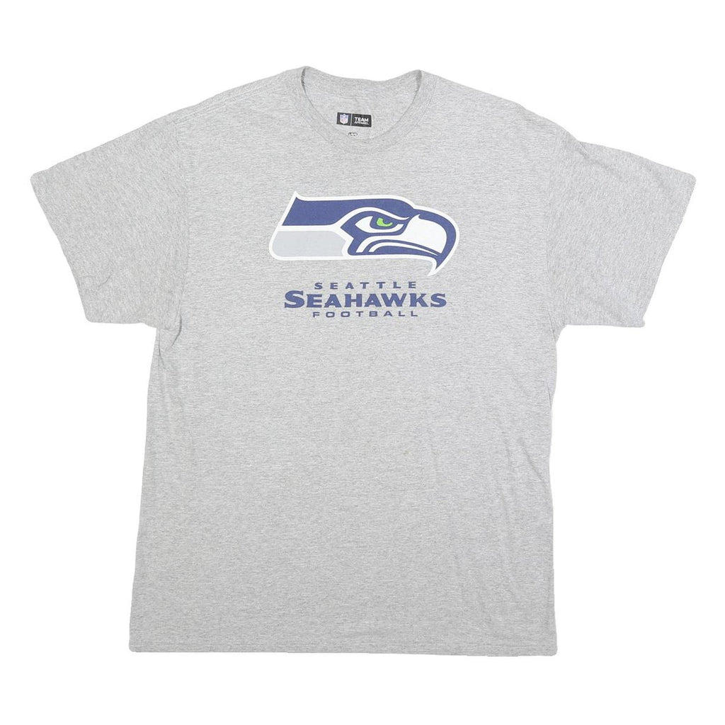 NFL Mens Grey Seattle Seahawks Graphic T-Shirt L Short Sleeve Crew Neck