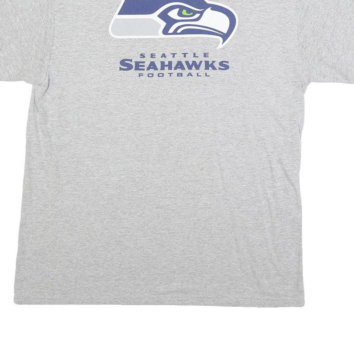 NFL Mens Grey Seattle Seahawks Graphic T-Shirt L Short Sleeve Crew Neck