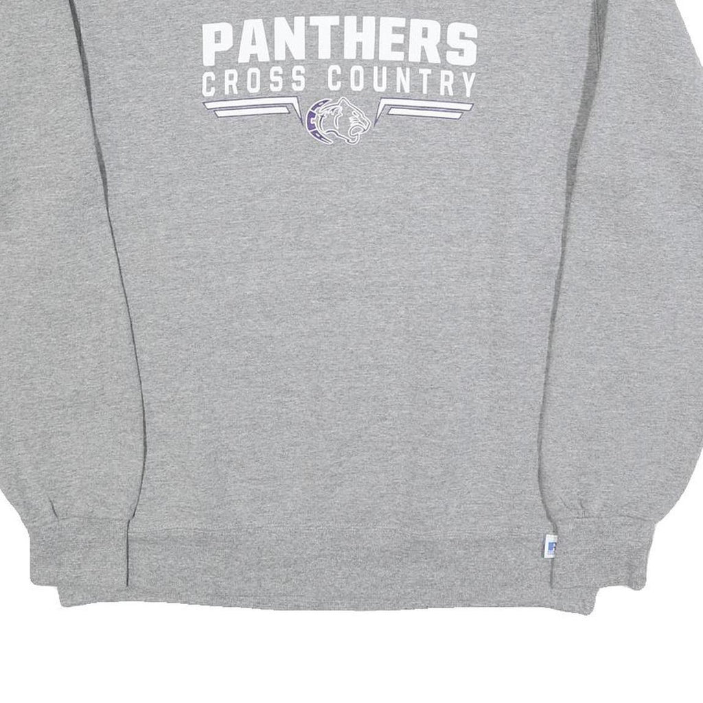 RUSSELL ATHLETIC Mens Grey Panthers Cross Country Crew Neck L Cotton Blend
