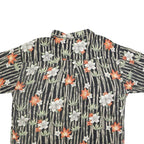 CONSENSUS Mens Black Green & Orange Floral Cotton Blend Shirt XL Summer Casual