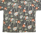 CONSENSUS Mens Black Green & Orange Floral Cotton Blend Shirt XL Summer Casual