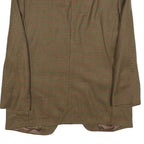 YVES SAINT LAURENT Mens Brown Wool Houndstooth Jacket M Woven Classic Tailored