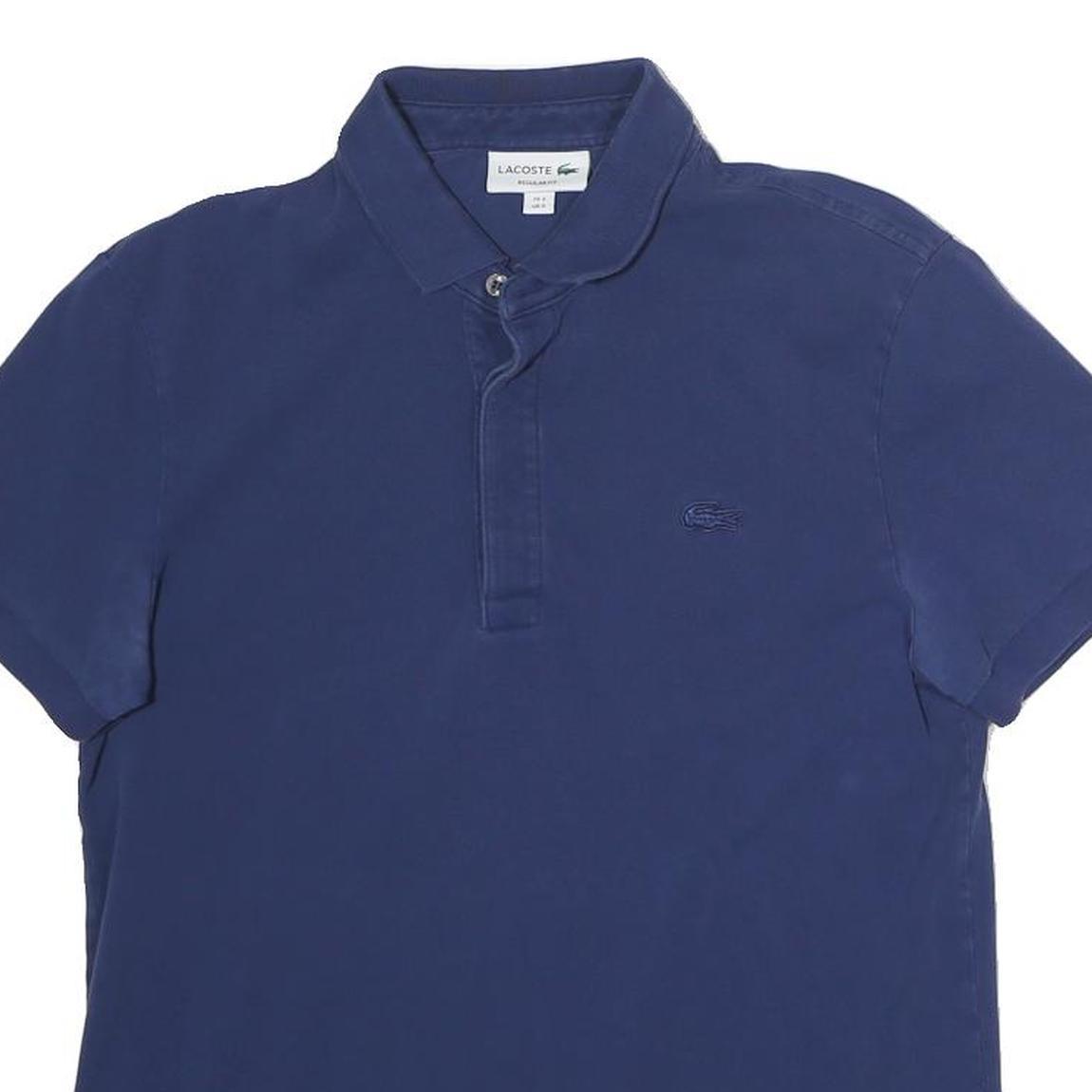 LACOSTE Mens Blue Short Sleeve Polo Shirt S Cotton Classic Fit Lightweight