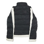 TOMMY JEANS Mens Black & White Slim Jacket S Polyester Puffer Zip Casual Warm