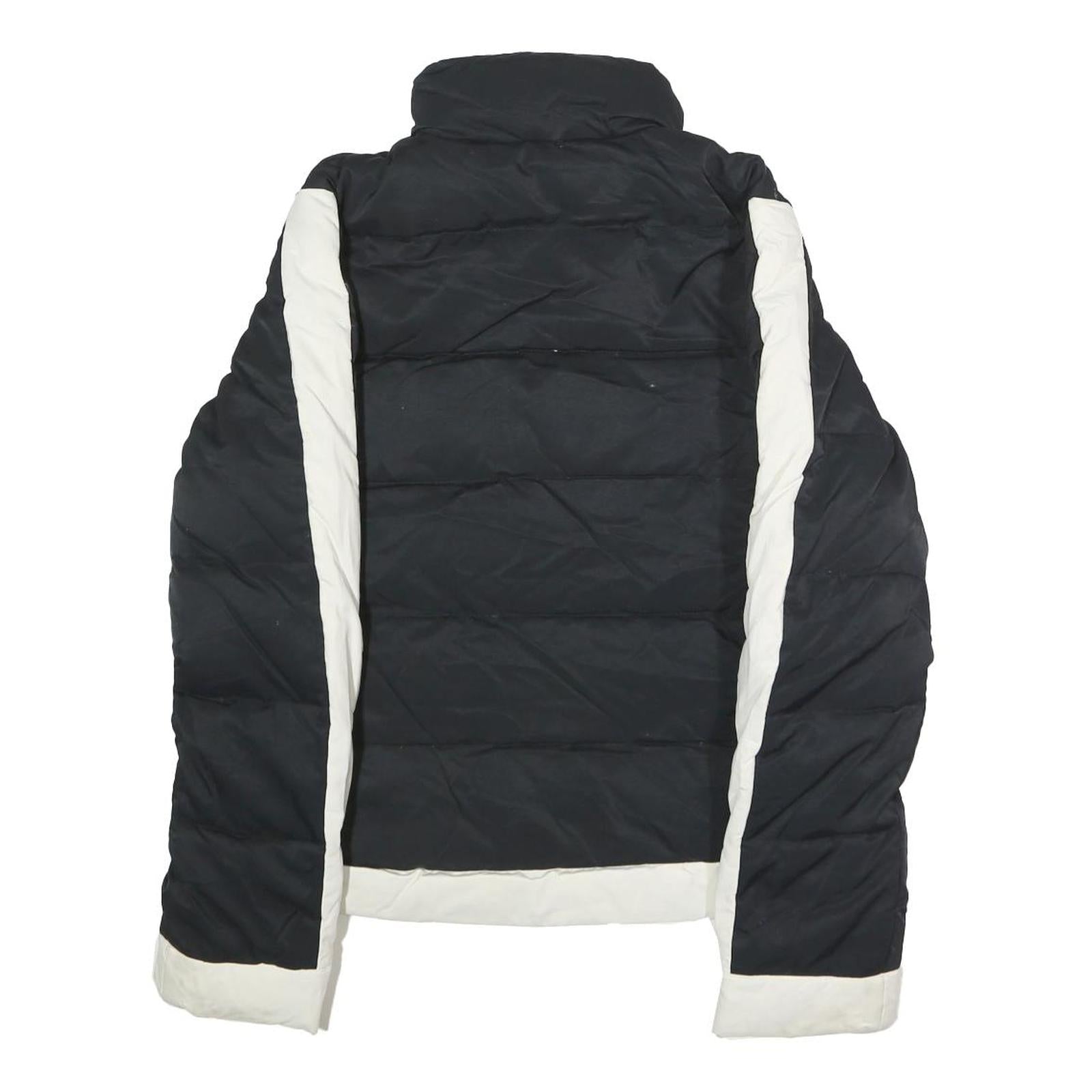 TOMMY JEANS Mens Black & White Slim Jacket S Polyester Puffer Zip Casual Warm