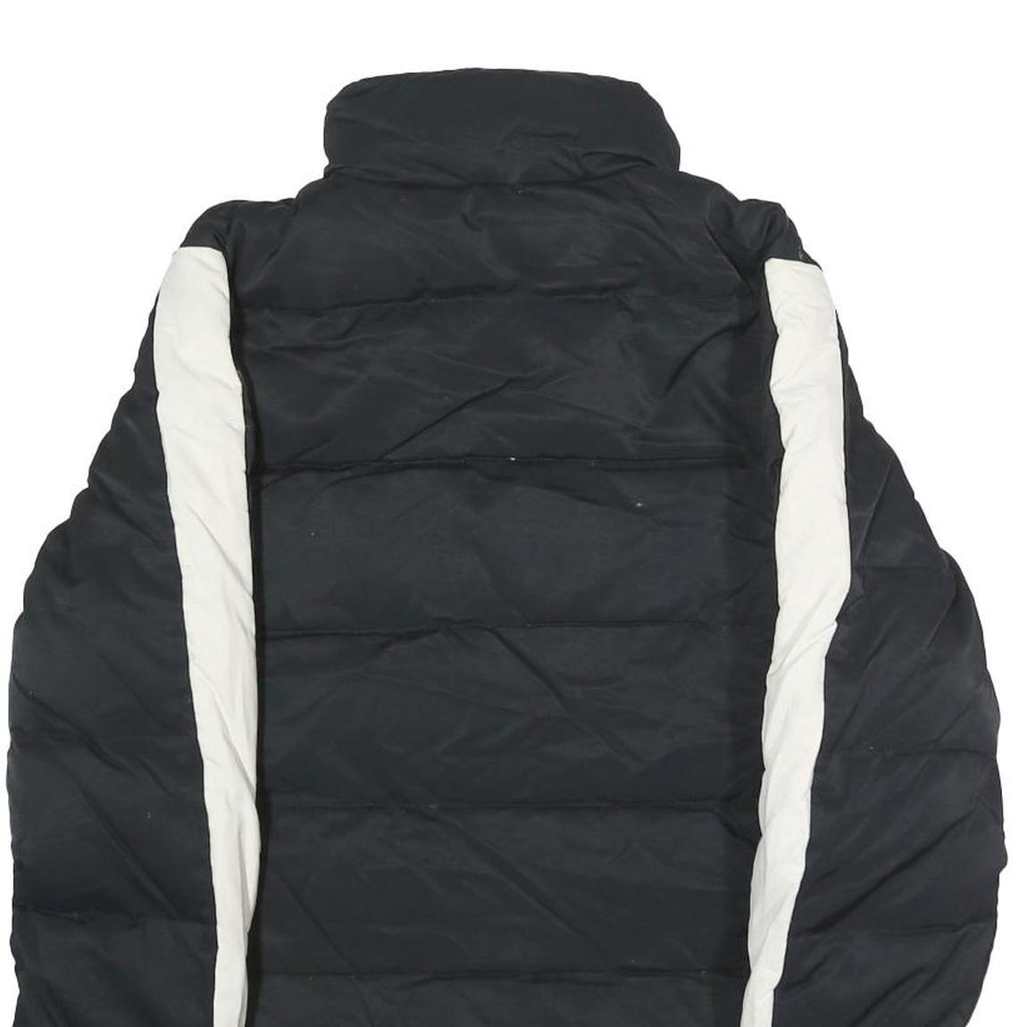 TOMMY JEANS Mens Black & White Slim Jacket S Polyester Puffer Zip Casual Warm