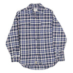 JACHS Mens Blue White Red Check Shirt Cotton M Casual Classic Button Down