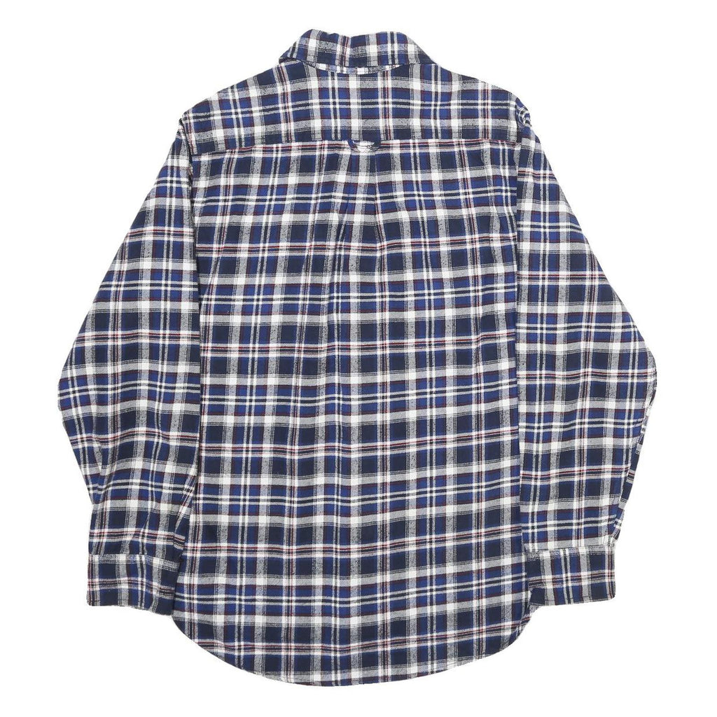 JACHS Mens Blue White Red Check Shirt Cotton M Casual Classic Button Down