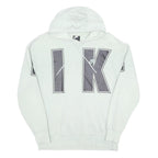 NIKE Womens White & Grey Hoodie M Cotton Blend Casual Oversized Sweatshirt