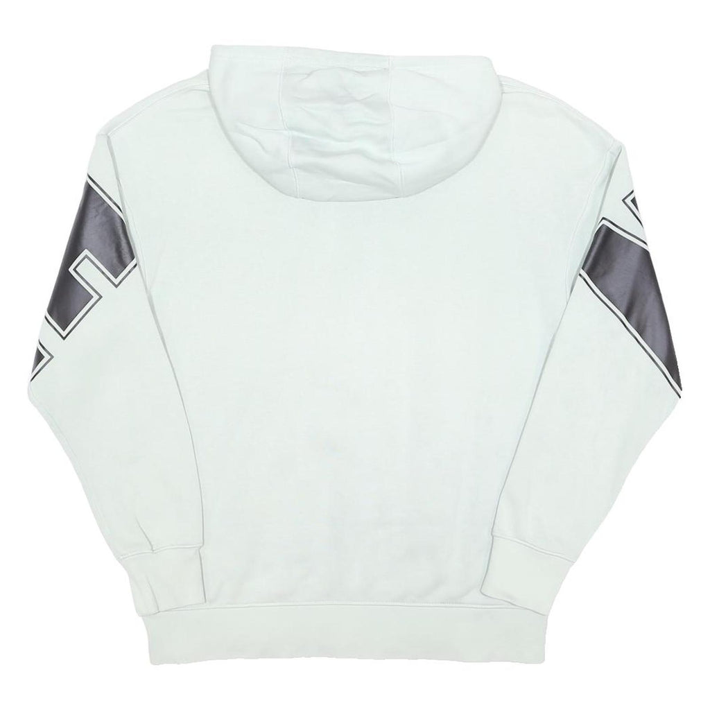 NIKE Womens White & Grey Hoodie M Cotton Blend Casual Oversized Sweatshirt