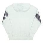 NIKE Womens White & Grey Hoodie M Cotton Blend Casual Oversized Sweatshirt