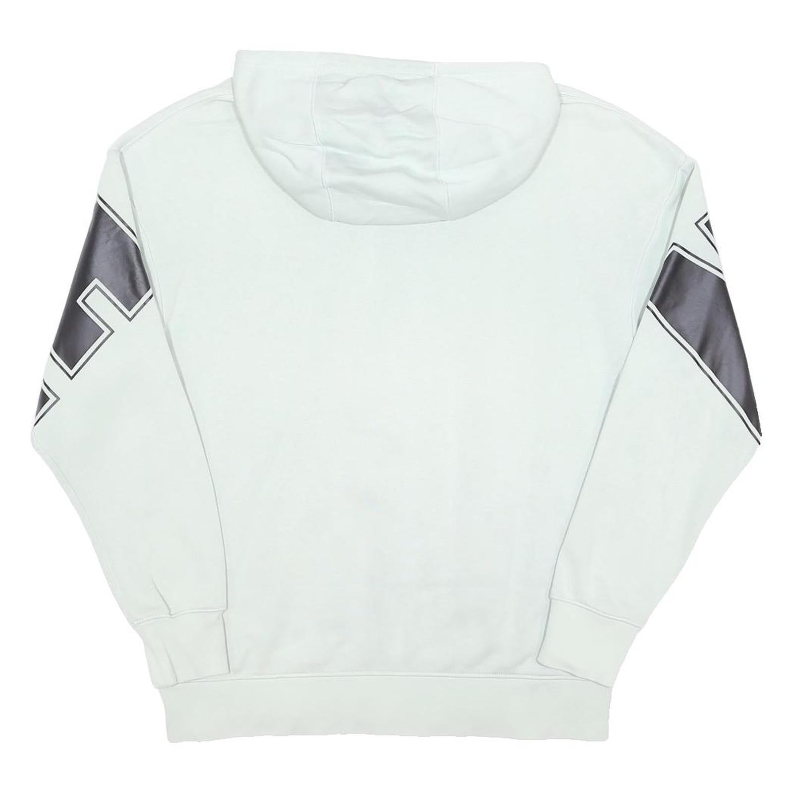 NIKE Womens White & Grey Hoodie M Cotton Blend Casual Oversized Sweatshirt