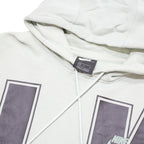 NIKE Womens White & Grey Hoodie M Cotton Blend Casual Oversized Sweatshirt