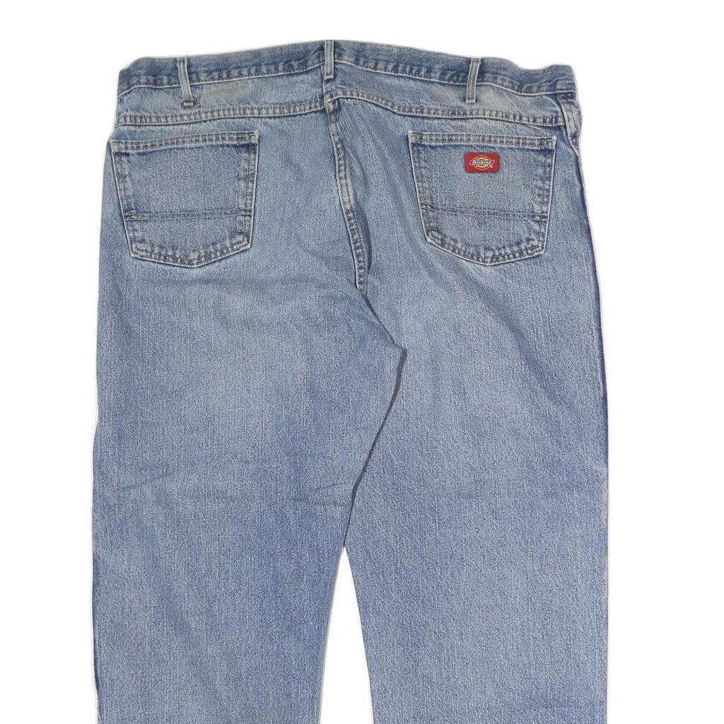 DICKIES Mens Jeans Blue Regular Straight Denim Light W42 L32 Casual Workwear
