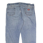 DICKIES Mens Jeans Blue Regular Straight Denim Light W42 L32 Casual Workwear