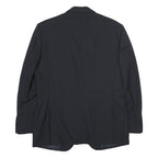 TRUSSARDI Mens Black Wool Classic Jacket L Button Closure Plain