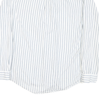 TOMMY HILFIGER Mens White & Blue Stripe Shirt L Casual Cotton Blend Long Sleeve