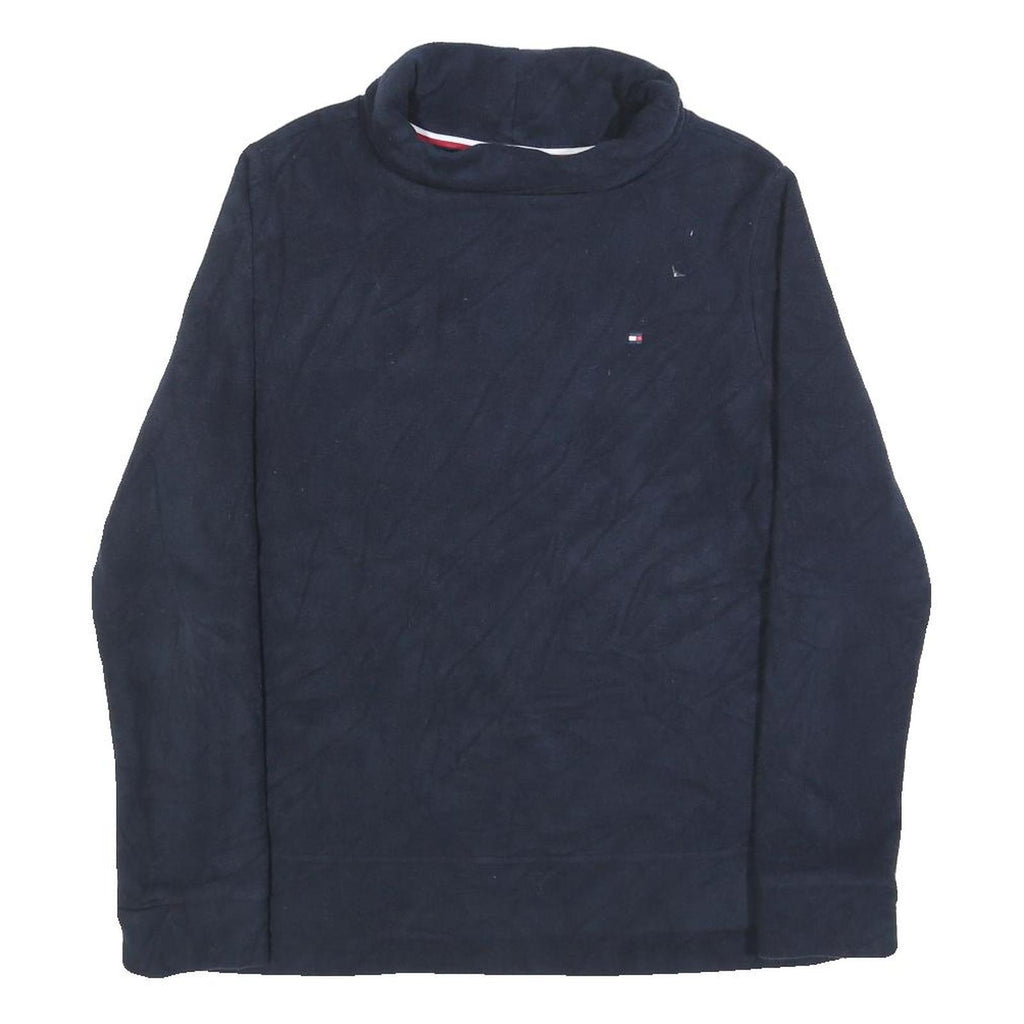 TOMMY HILFIGER Womens Navy Plain Roll Neck Basic Knit Jumper S Casual Warm