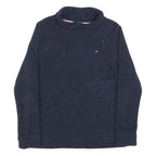 TOMMY HILFIGER Womens Navy Plain Roll Neck Basic Knit Jumper S Casual Warm