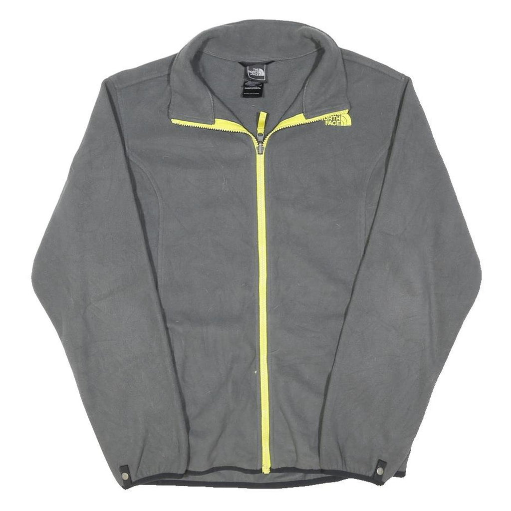 THE NORTH FACE Boys Grey & Yellow Jacket XL Polyester Blend Plain Outdoor Zip