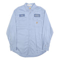 CARHARTT Mens Blue Workwear Shirt L Electric Department Cotton Blend Button Down