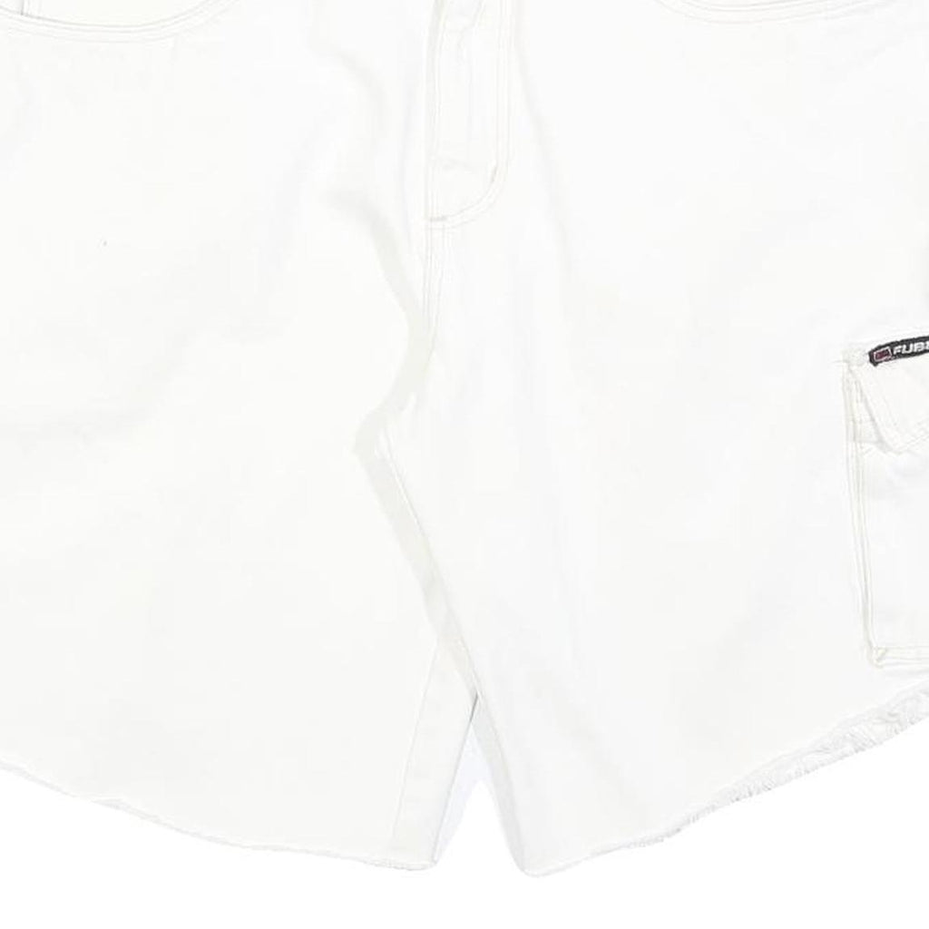 FUBU Mens White Cargo Shorts L W36 Cotton Blend Casual