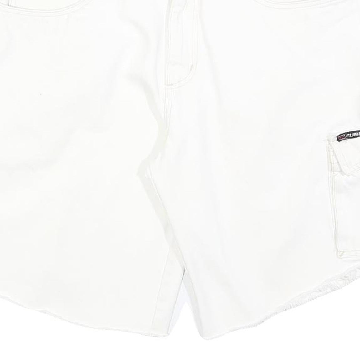 FUBU Mens White Cargo Shorts L W36 Cotton Blend Casual