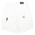 FUBU Mens White Cargo Shorts L W36 Cotton Blend Casual